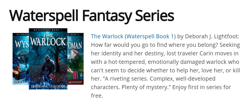 Waterspell fantasy series by Deborah J. Lightfoot